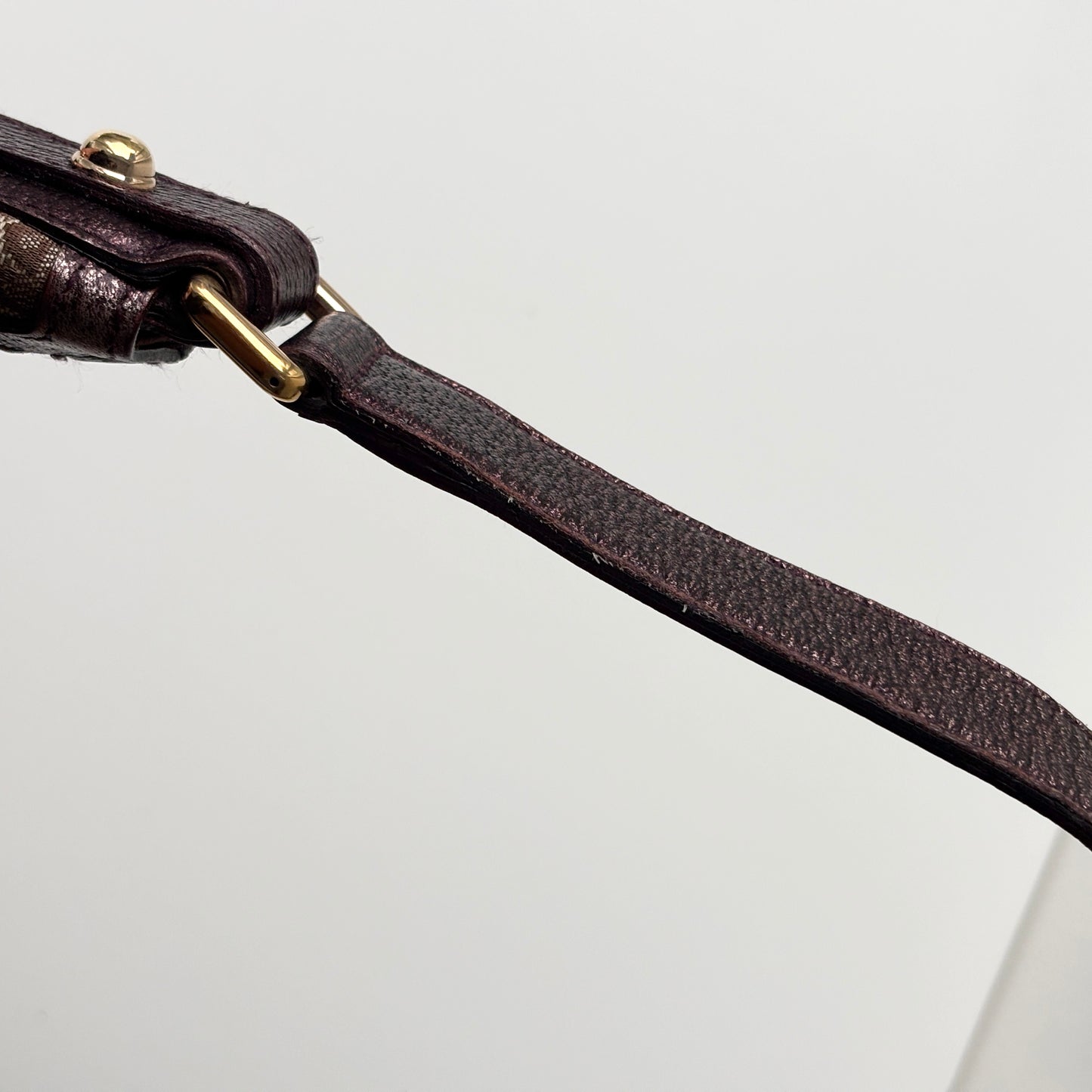 GUCCI Monogram Canvas Horsebit Bag Purple