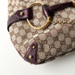 GUCCI Monogram Canvas Horsebit Bag Purple