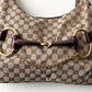 GUCCI Monogram Canvas Horsebit Bag Purple