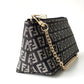 FENDI Zucchino Monogram Canvas Pouch Gray