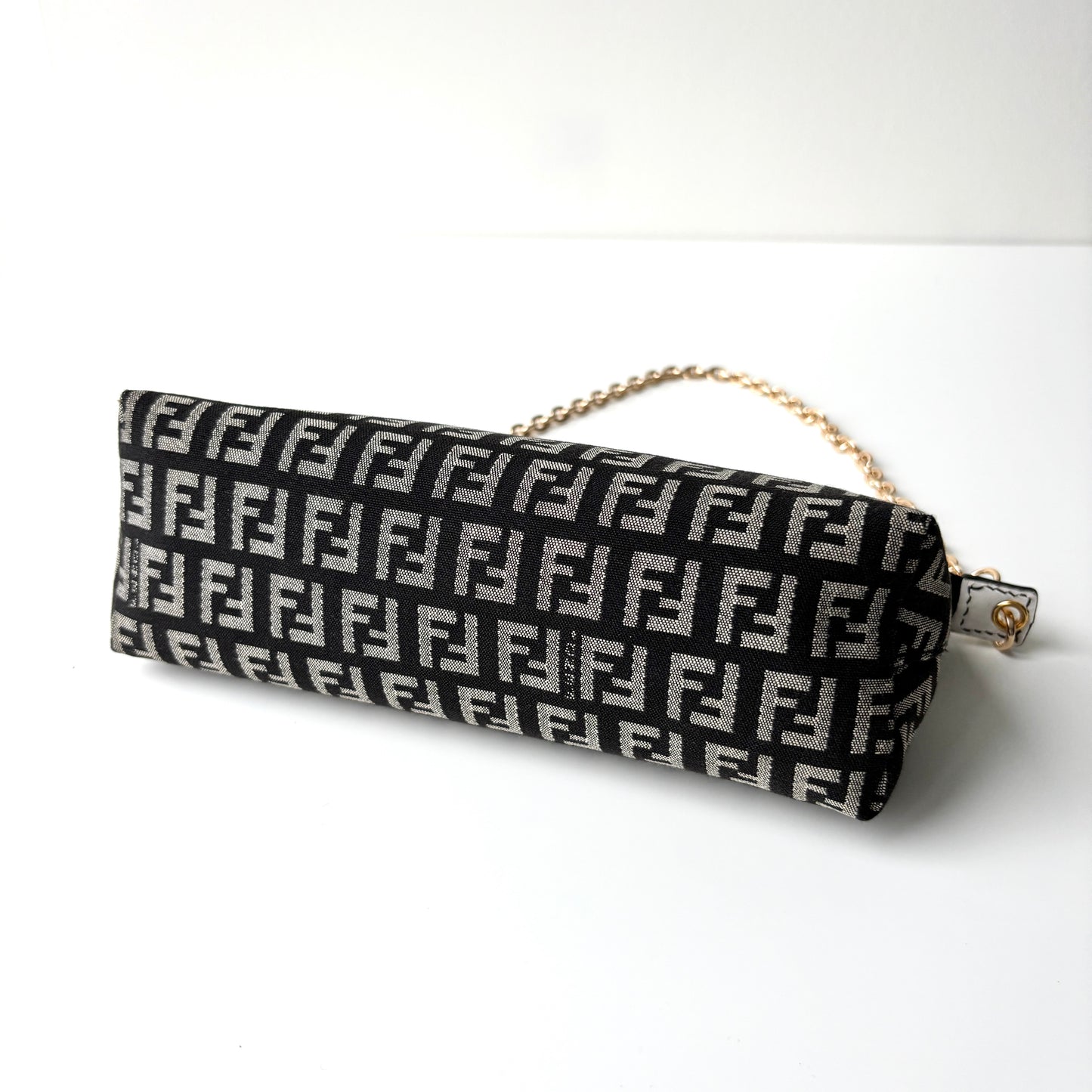 FENDI Zucchino Monogram Canvas Pouch Gray