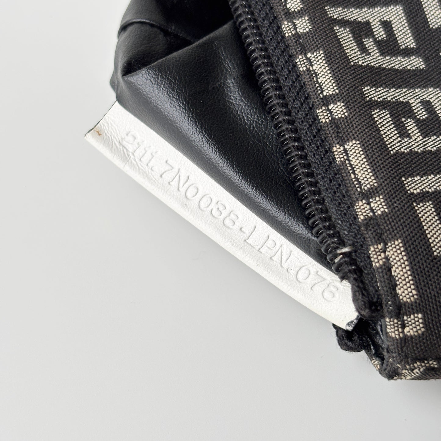 FENDI Zucchino Monogram Canvas Pouch Gray