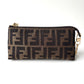 FENDI Zucca Monogram Canvas Mini Pouch Brown