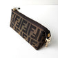 FENDI Zucca Monogram Canvas Mini Pouch Brown
