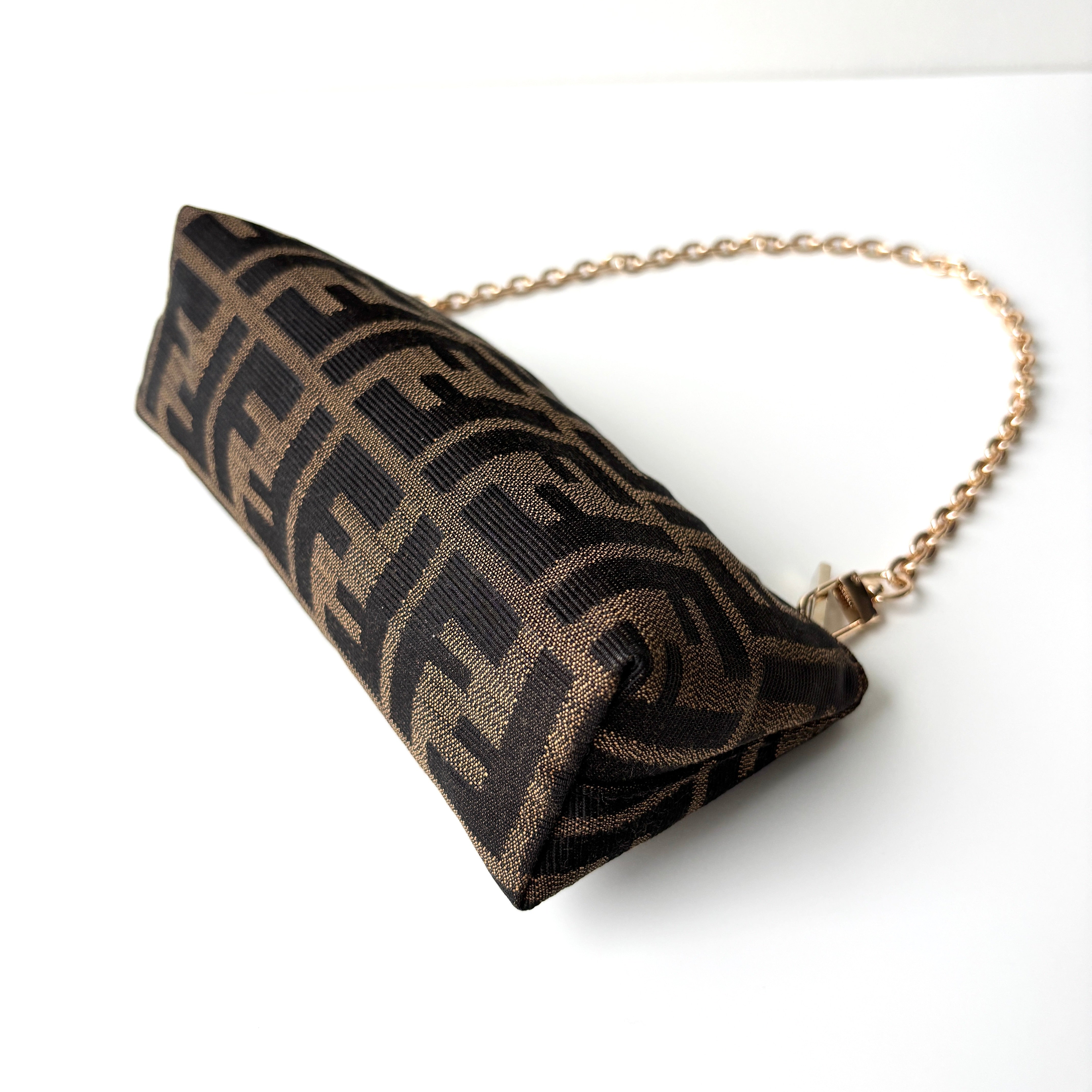 FENDI Zucca Monogram Canvas Mini Pouch Brown – Finer Things Luxury