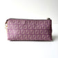 FENDI Zucchino Monogram Canvas Pouch Pink