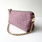 FENDI Zucchino Monogram Canvas Pouch Pink
