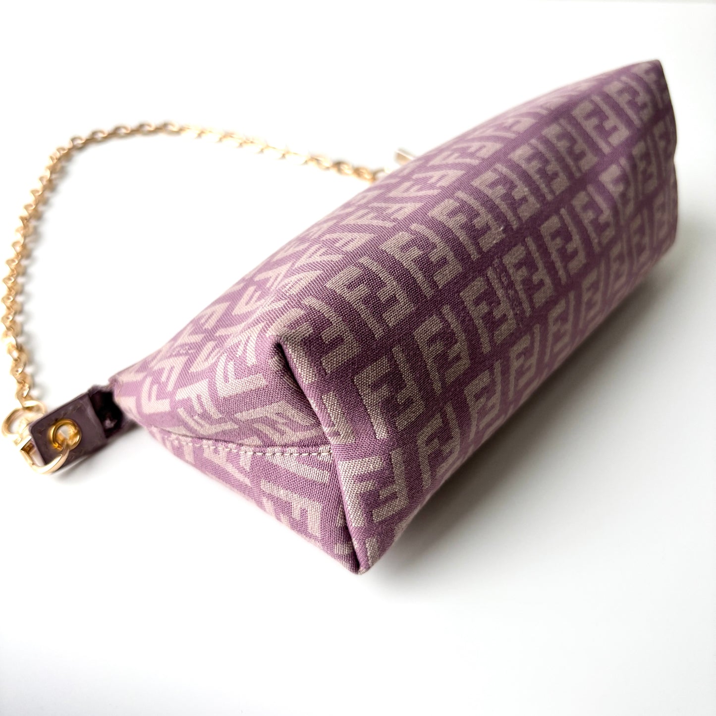 FENDI Zucchino Monogram Canvas Pouch Pink