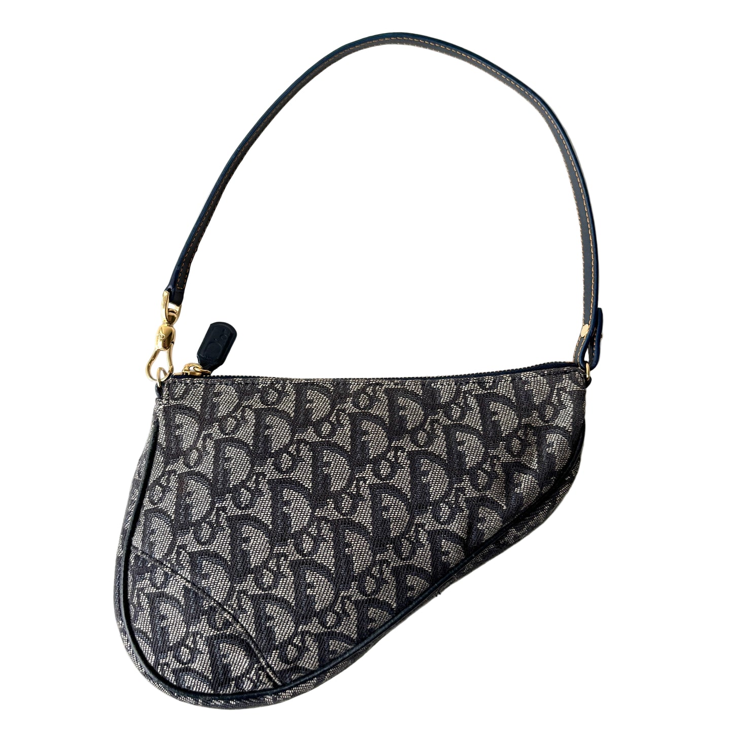 DIOR Diorissimo Monogram Canvas Mini Saddle Navy