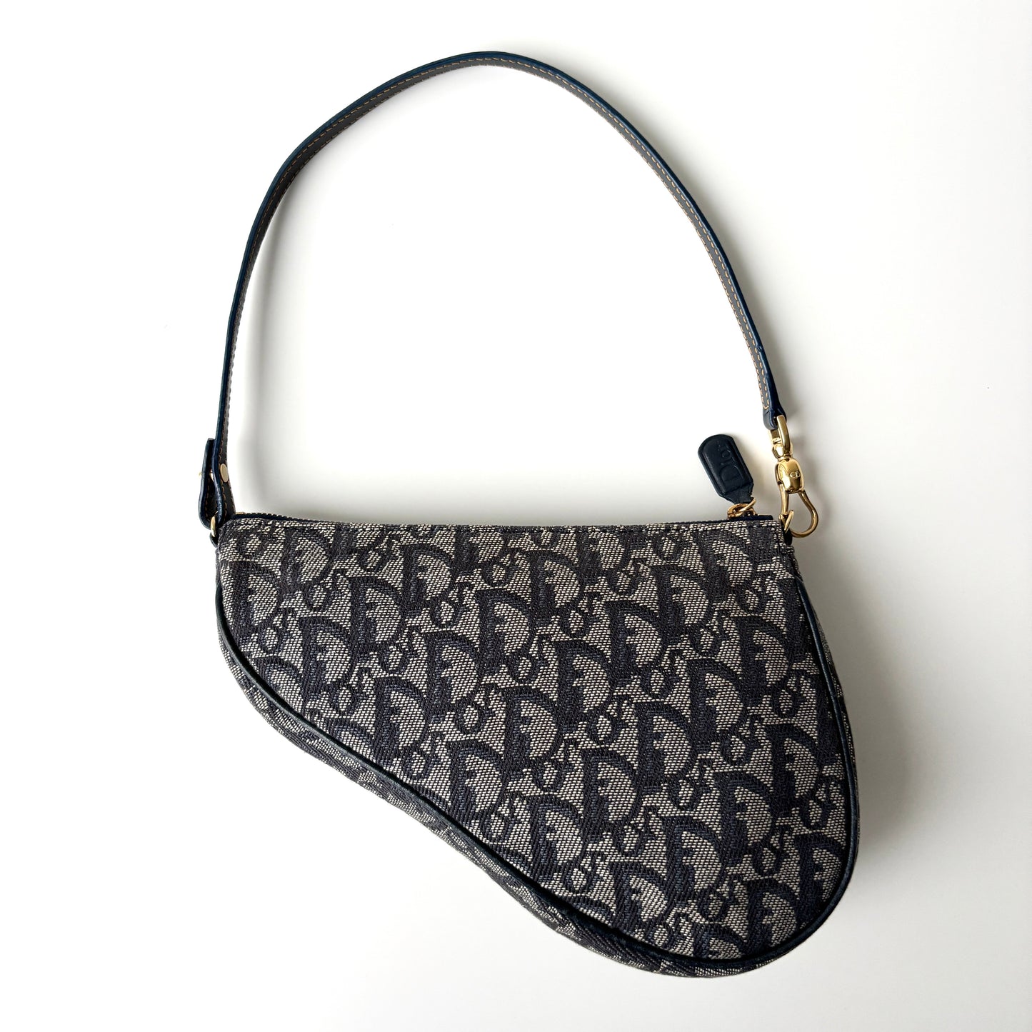 DIOR Diorissimo Monogram Canvas Mini Saddle Navy