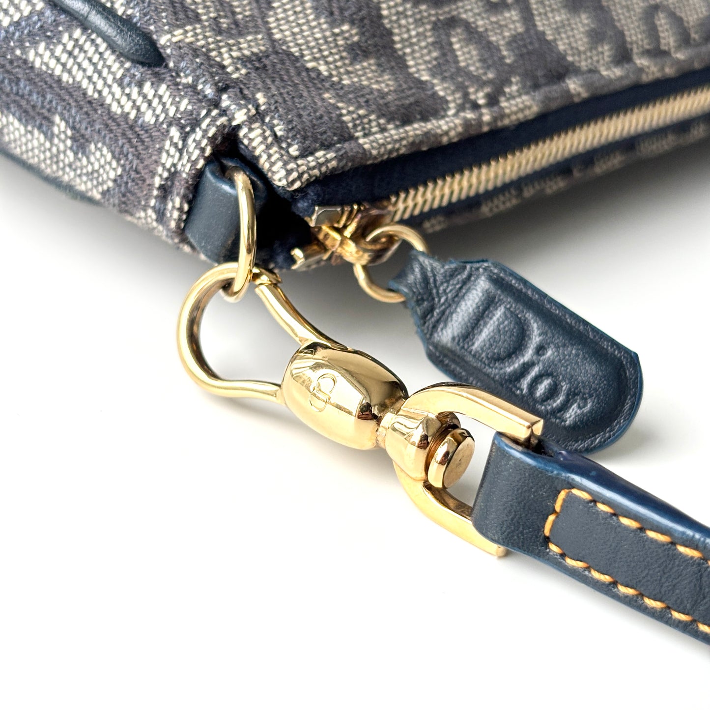 DIOR Diorissimo Monogram Canvas Mini Saddle Navy