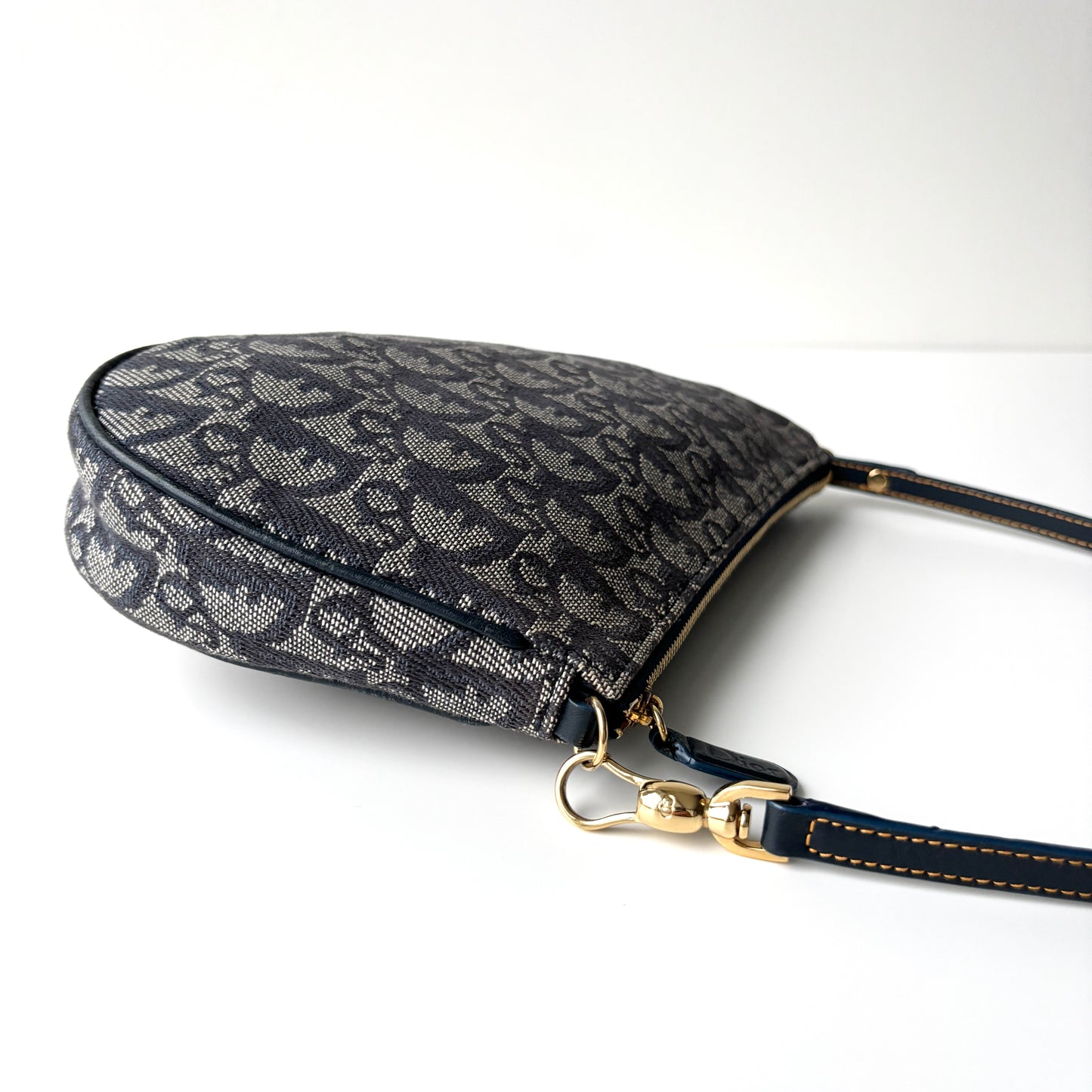 DIOR Diorissimo Monogram Canvas Mini Saddle Navy