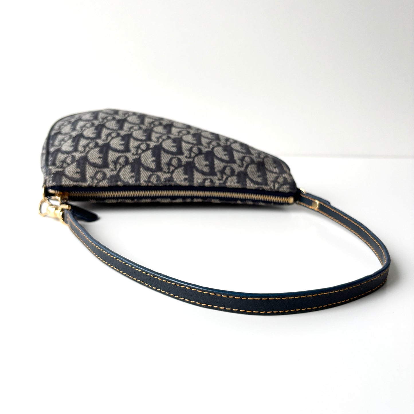 DIOR Diorissimo Monogram Canvas Mini Saddle Navy