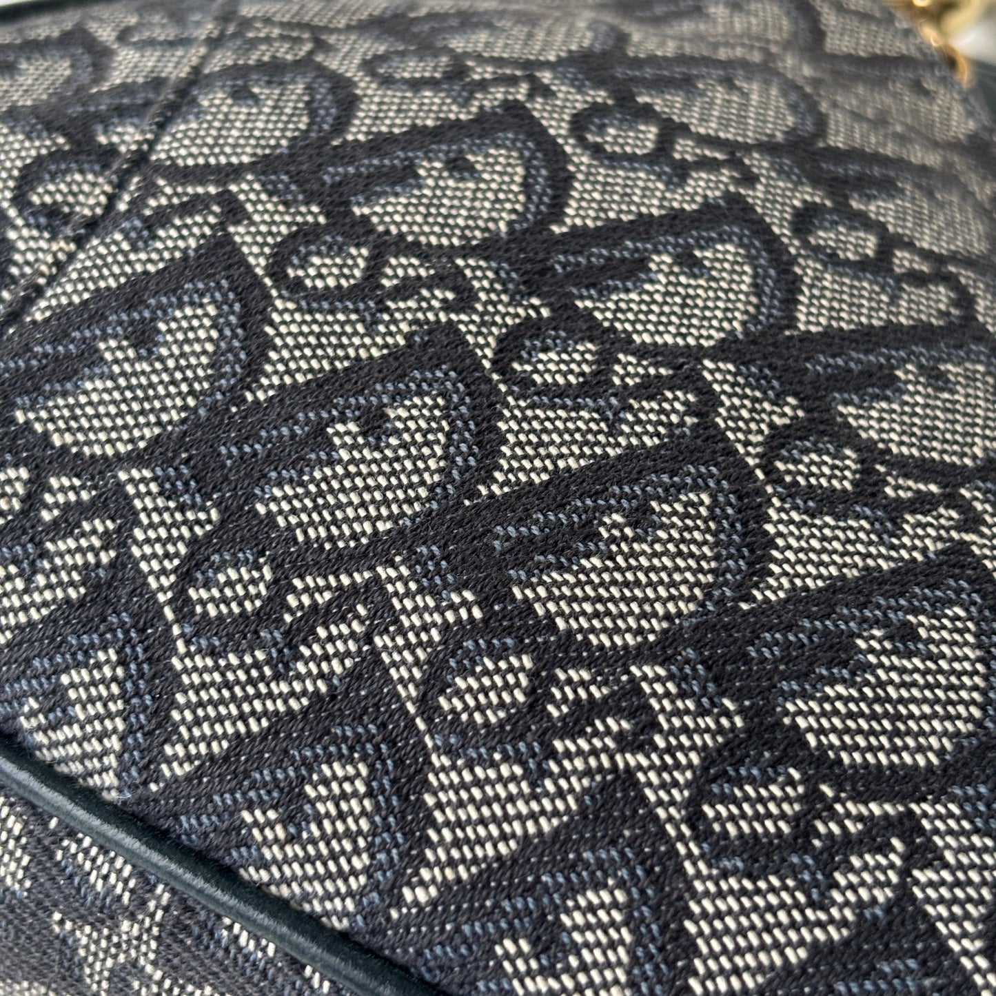 DIOR Diorissimo Monogram Canvas Mini Saddle Navy