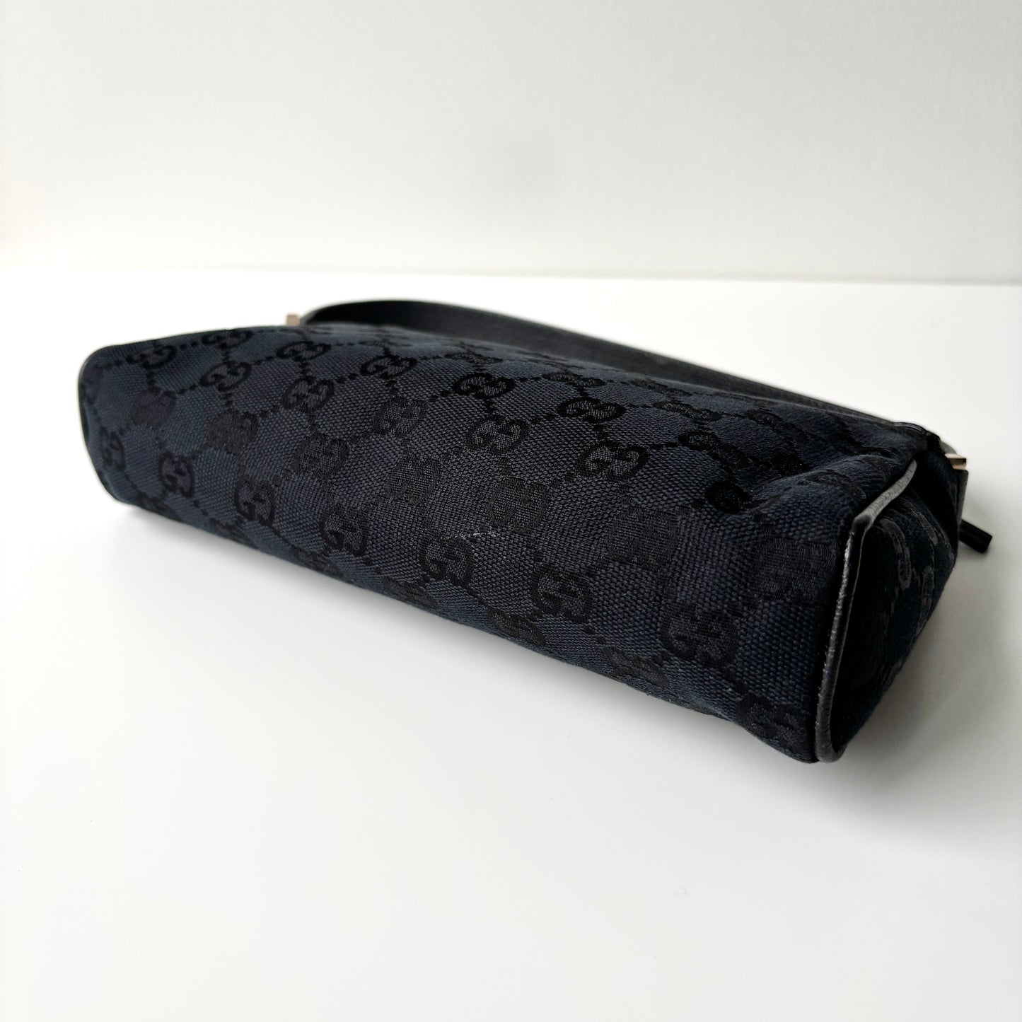 GUCCI Monogram Canvas Abbey Pochette Black
