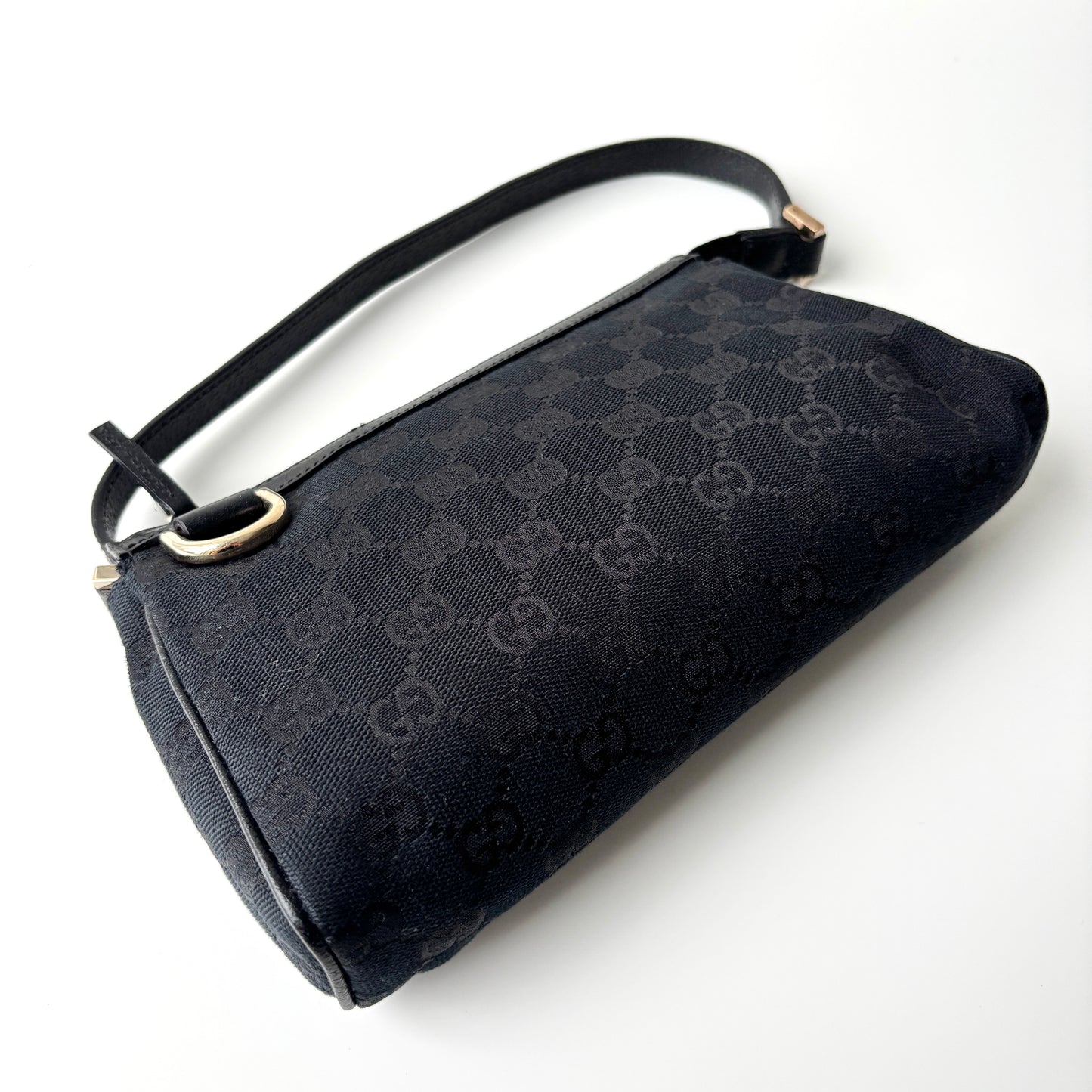 GUCCI Monogram Canvas Abbey Pochette Black