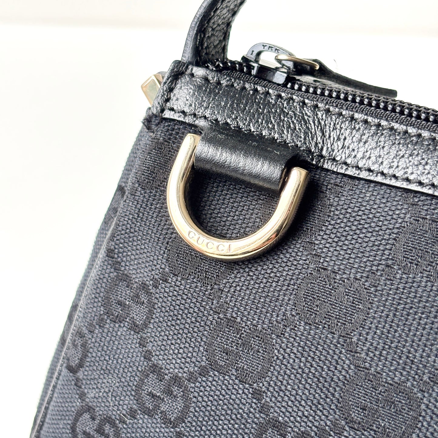 GUCCI Monogram Canvas Abbey Pochette Black