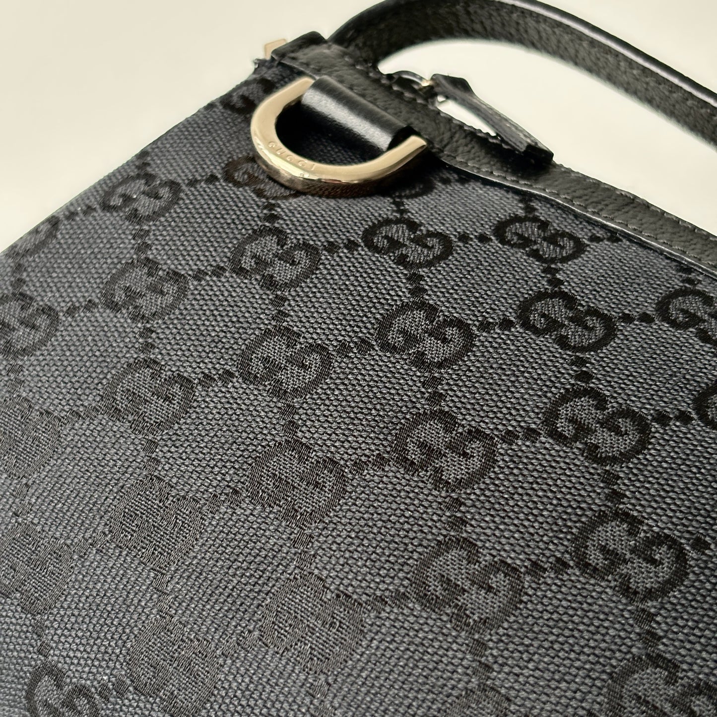 GUCCI Monogram Canvas Abbey Pochette Black