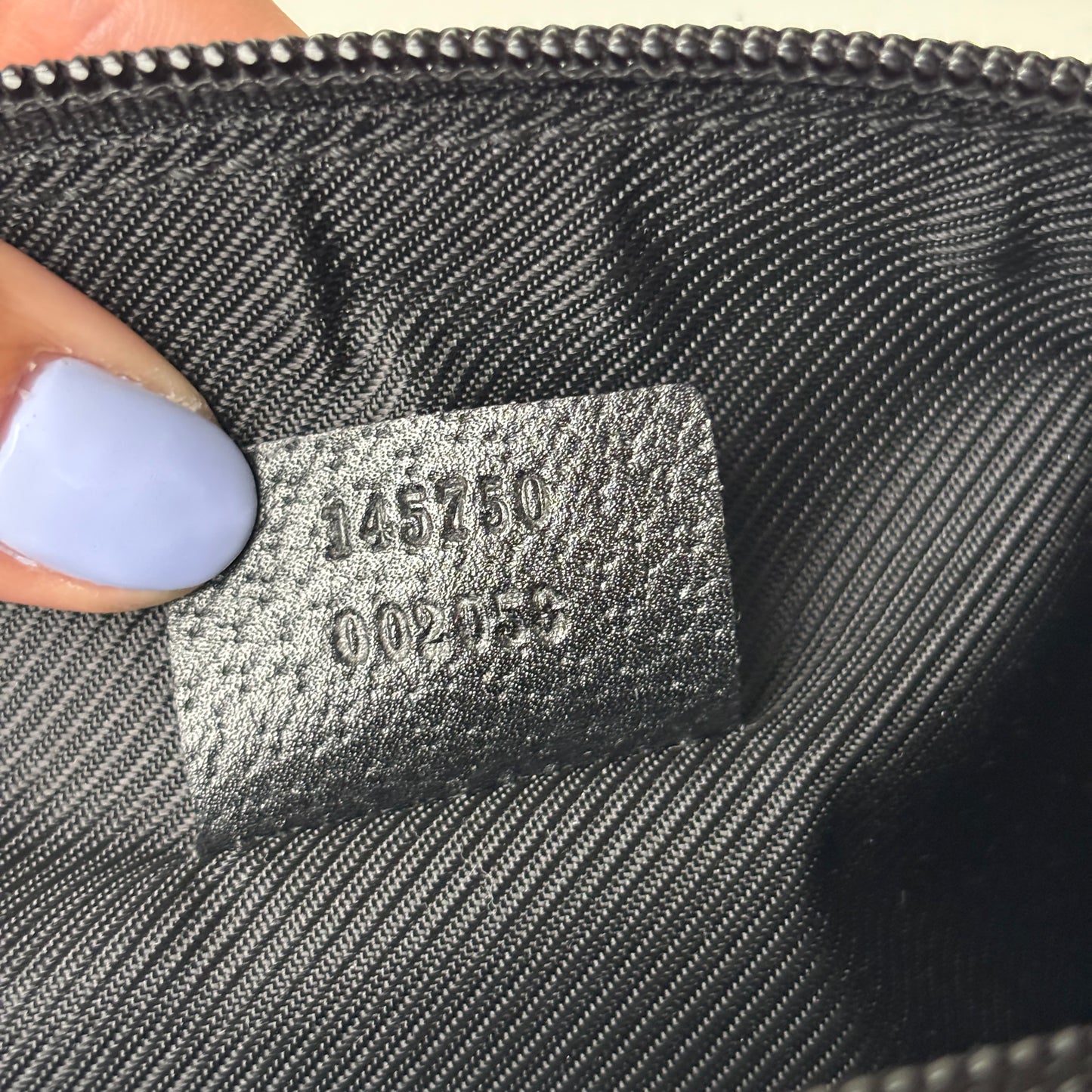 GUCCI Monogram Canvas Abbey Pochette Black