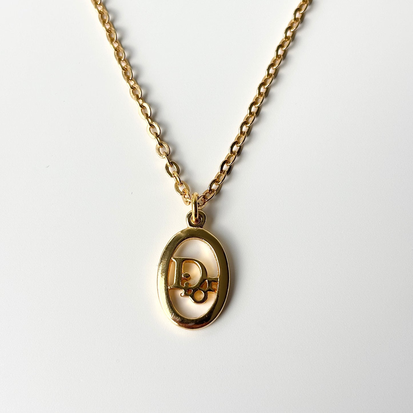 DIOR Logo Pendant Necklace Gold-plated