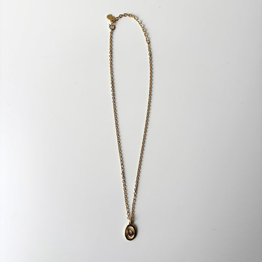 DIOR Logo Pendant Necklace Gold-plated
