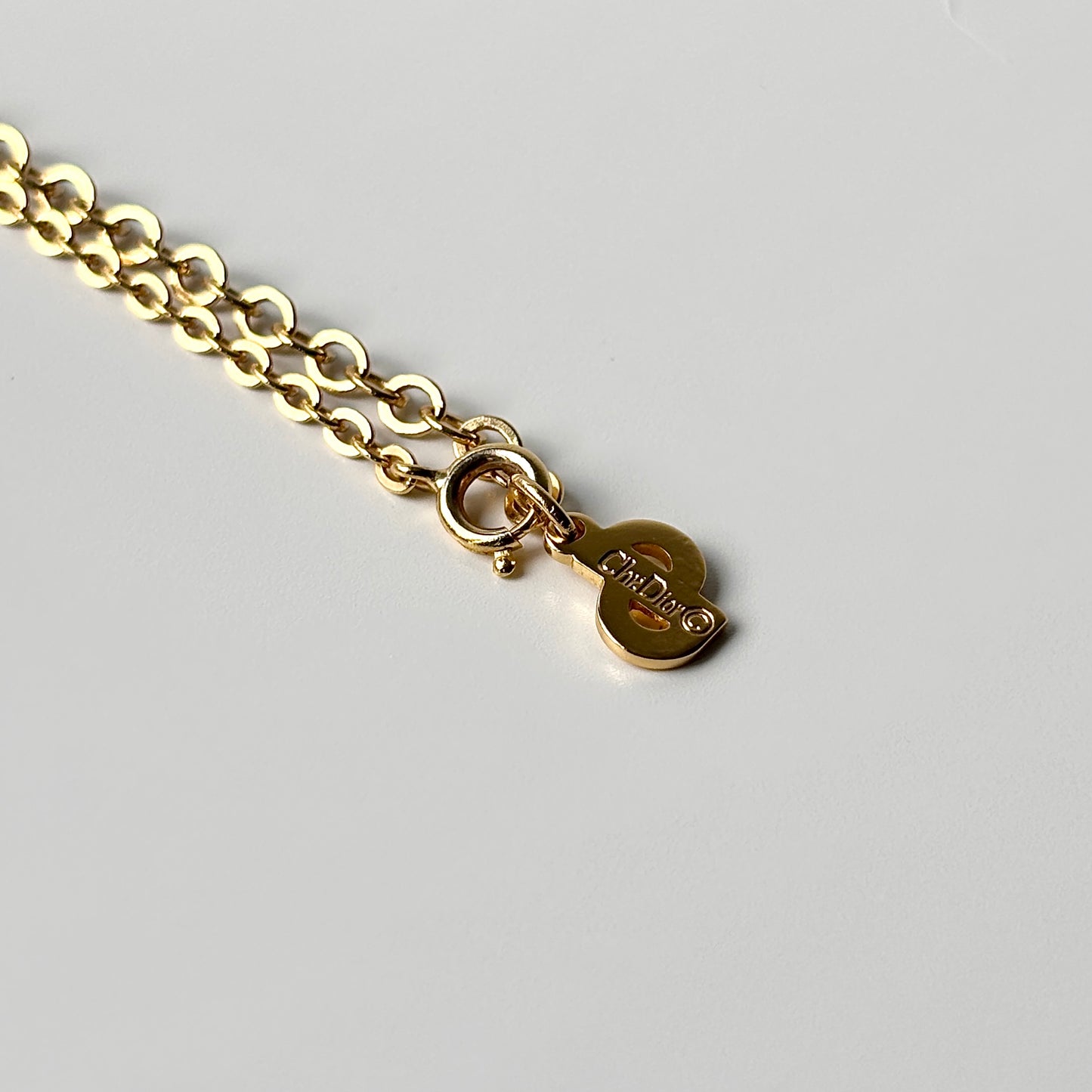 DIOR Logo Pendant Necklace Gold-plated