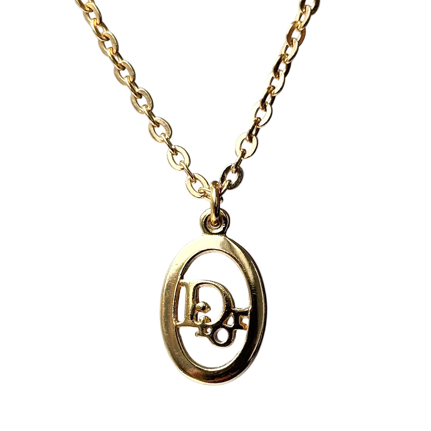 DIOR Logo Pendant Necklace Gold-plated