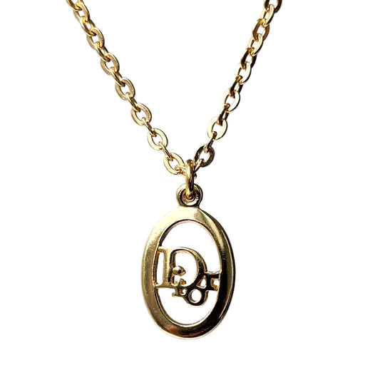 DIOR Logo Pendant Necklace Gold-plated