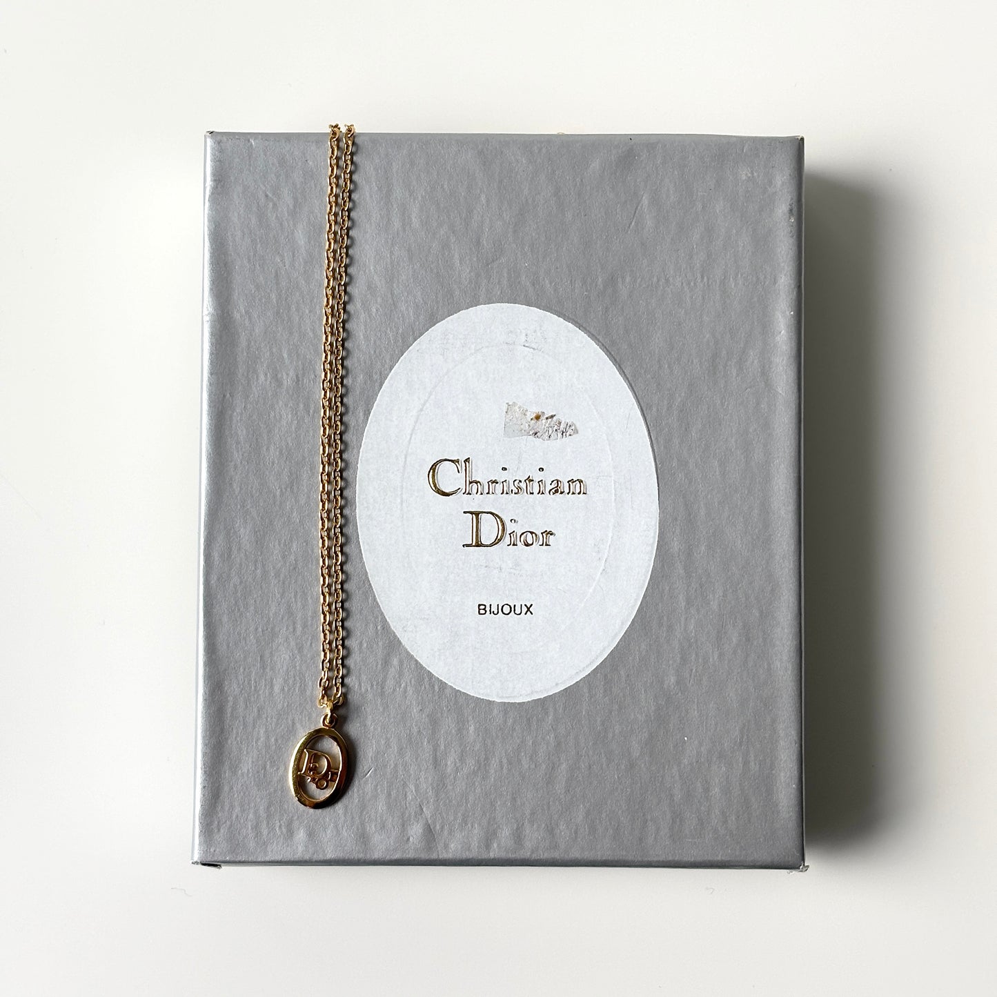 DIOR Logo Pendant Necklace Gold-plated