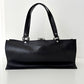 CELINE Metal Plate Buckle Leather Bag Black