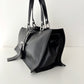 CELINE Metal Plate Buckle Leather Bag Black