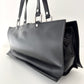 CELINE Metal Plate Buckle Leather Bag Black