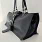 CELINE Metal Plate Buckle Leather Bag Black
