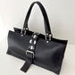 CELINE Metal Plate Buckle Leather Bag Black