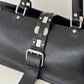 CELINE Metal Plate Buckle Leather Bag Black