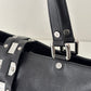 CELINE Metal Plate Buckle Leather Bag Black