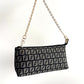 FENDI Zucchino Monogram Canvas Pouch Gray