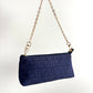 FENDI Zucchino Monogram Canvas Mini Pouch Blue