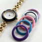 GUCCI Change Bezel Watch Rice Link + 6 Bezels