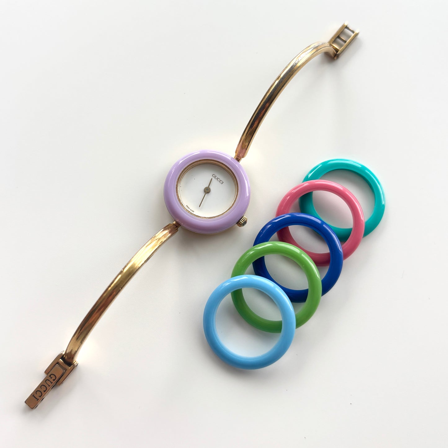 GUCCI Change Bezel Watch Bangle + 6 Bezels