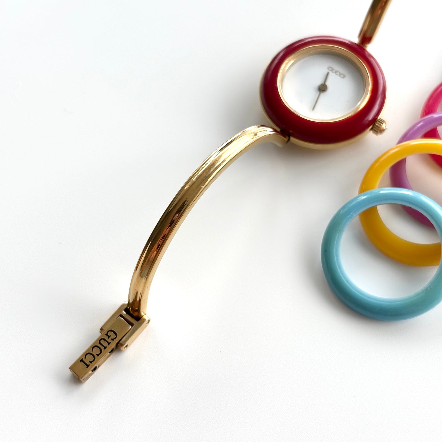 GUCCI Change Bezel Watch Bangle + 6 Bezels