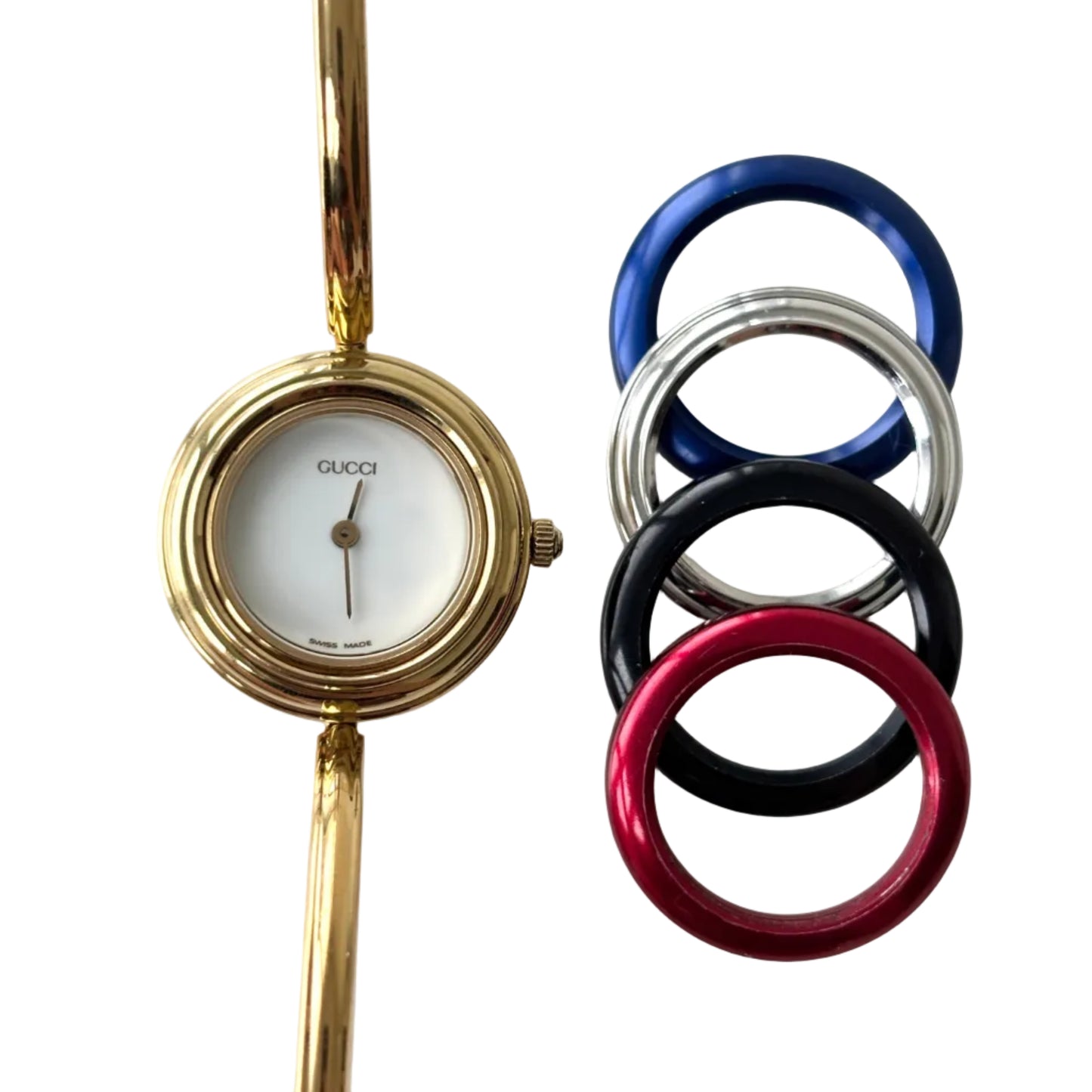 GUCCI Change Bezel Watch Bangle + 5 Bezels