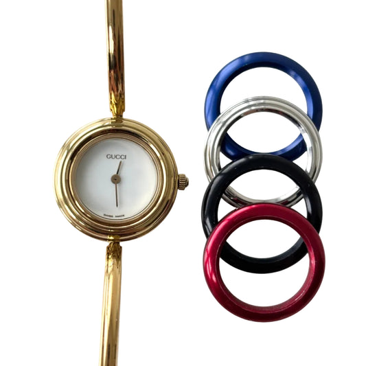 GUCCI Change Bezel Watch Bangle + 5 Bezels