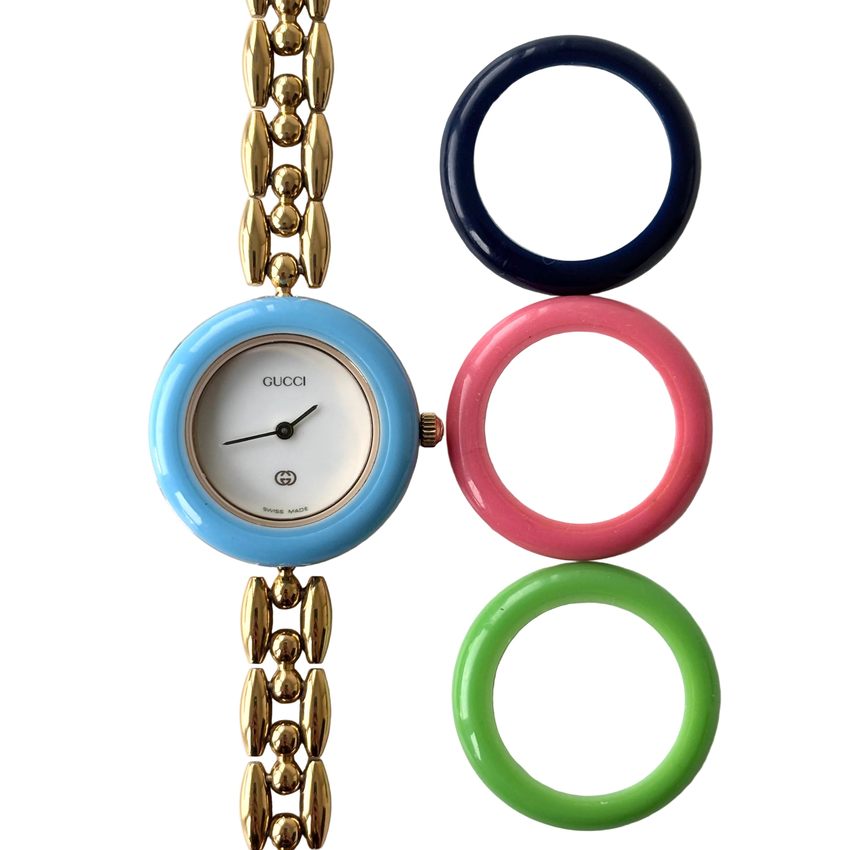 GUCCI Change Bezel Watch Rice Link + 4 Bezels – Finer Things Luxury Vintage