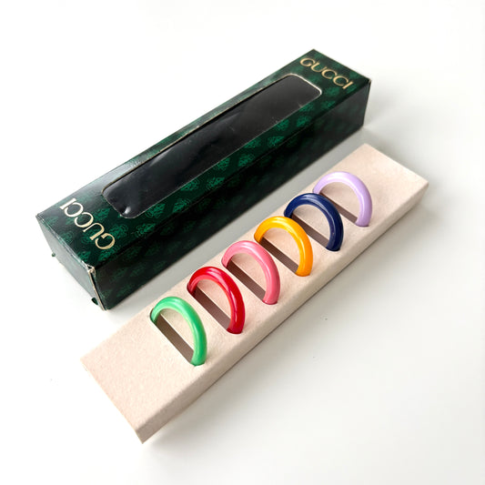 GUCCI Plastic Bezels Set of 6 Multicolor