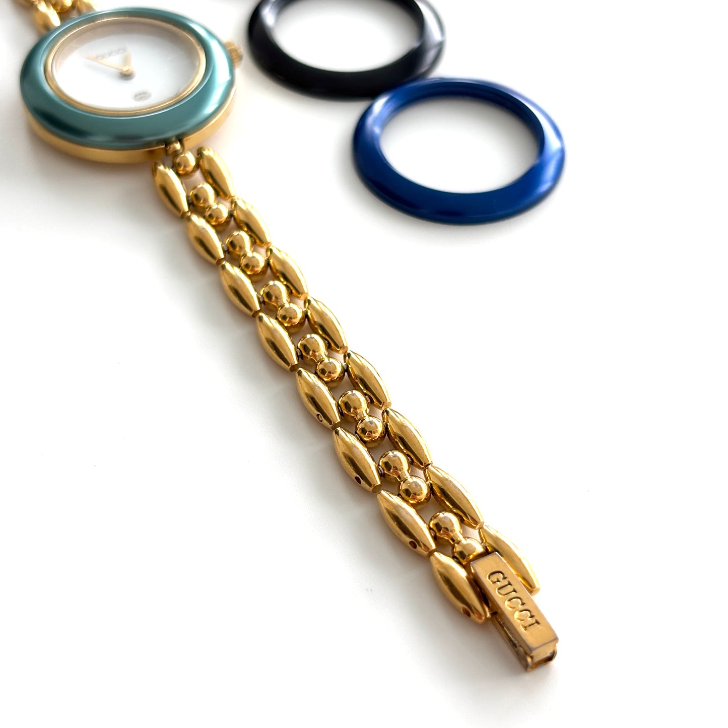 GUCCI Change Bezel Watch Rice Link + 4 Bezels
