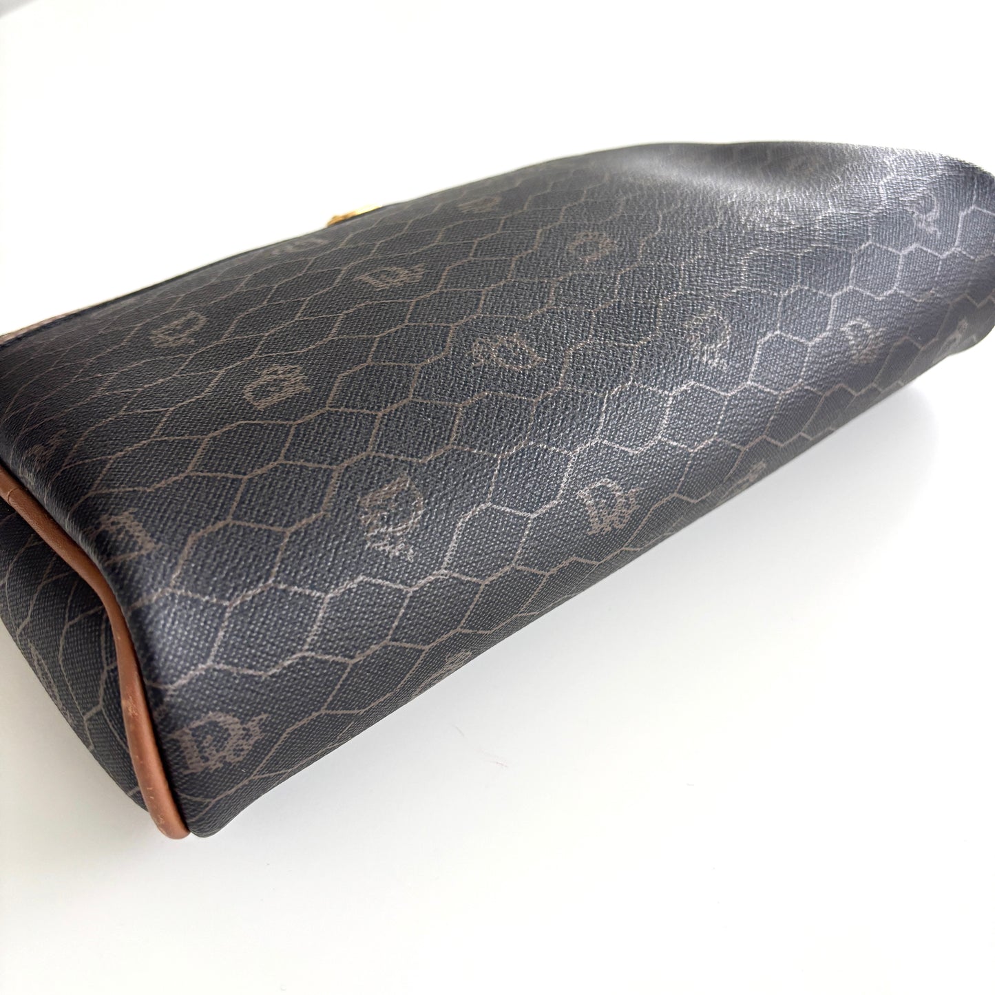 DIOR Honeycomb Canvas Pouch Brown