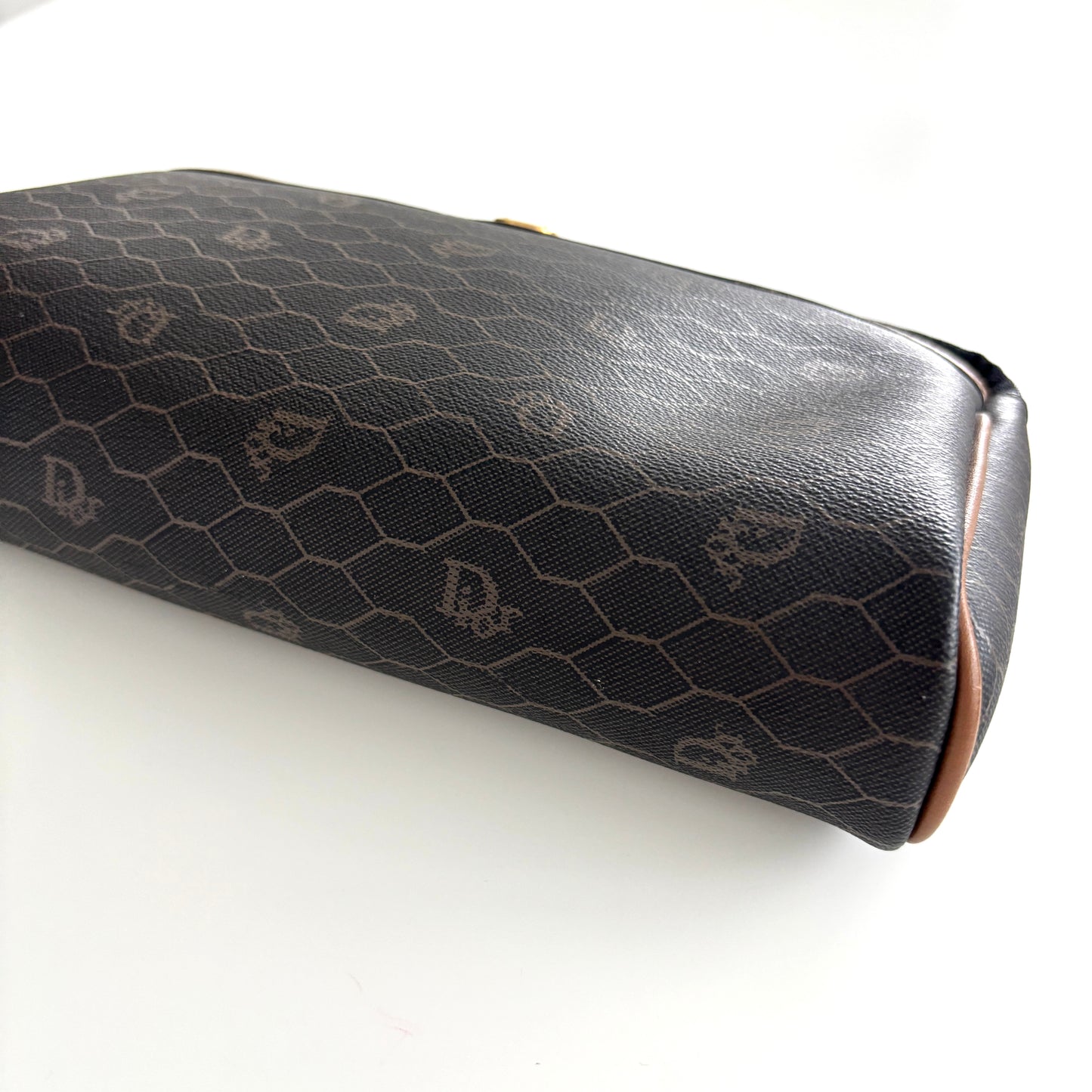 DIOR Honeycomb Canvas Pouch Brown