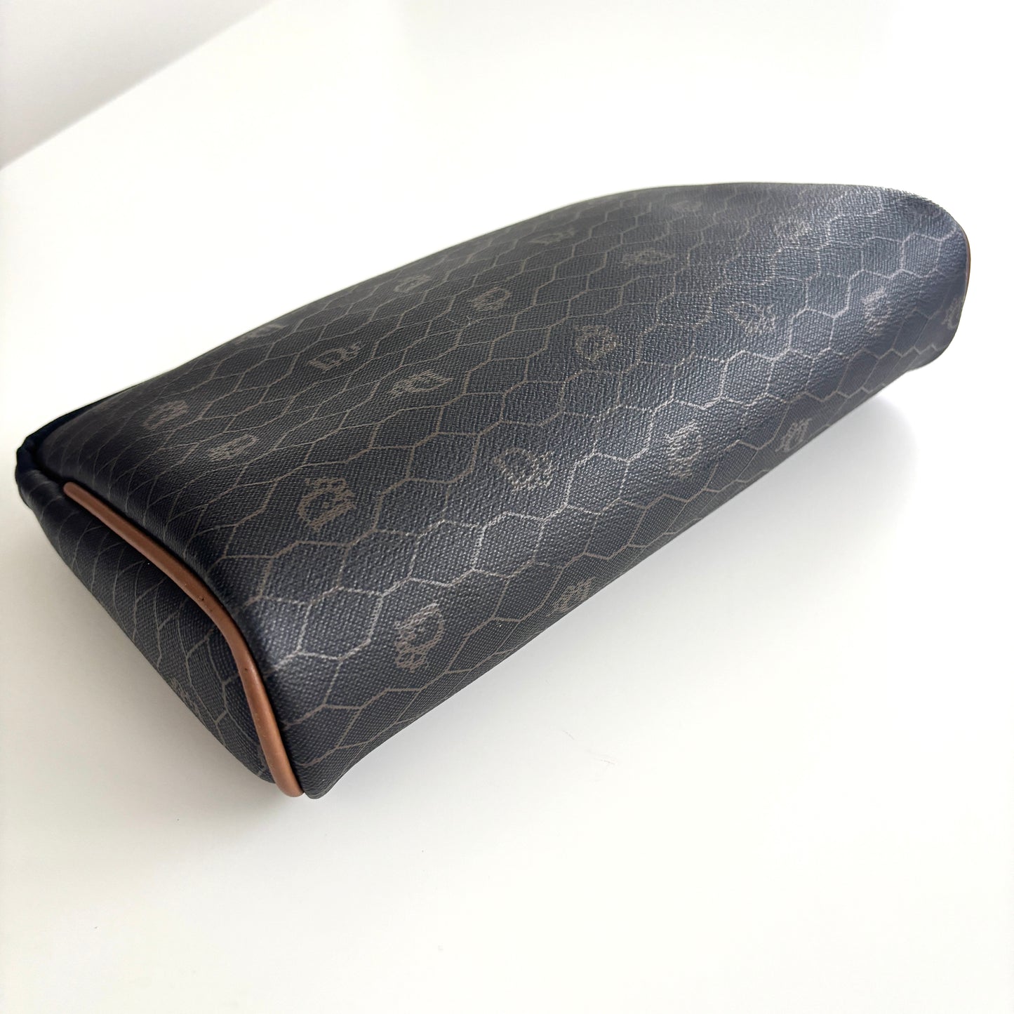 DIOR Honeycomb Canvas Pouch Brown