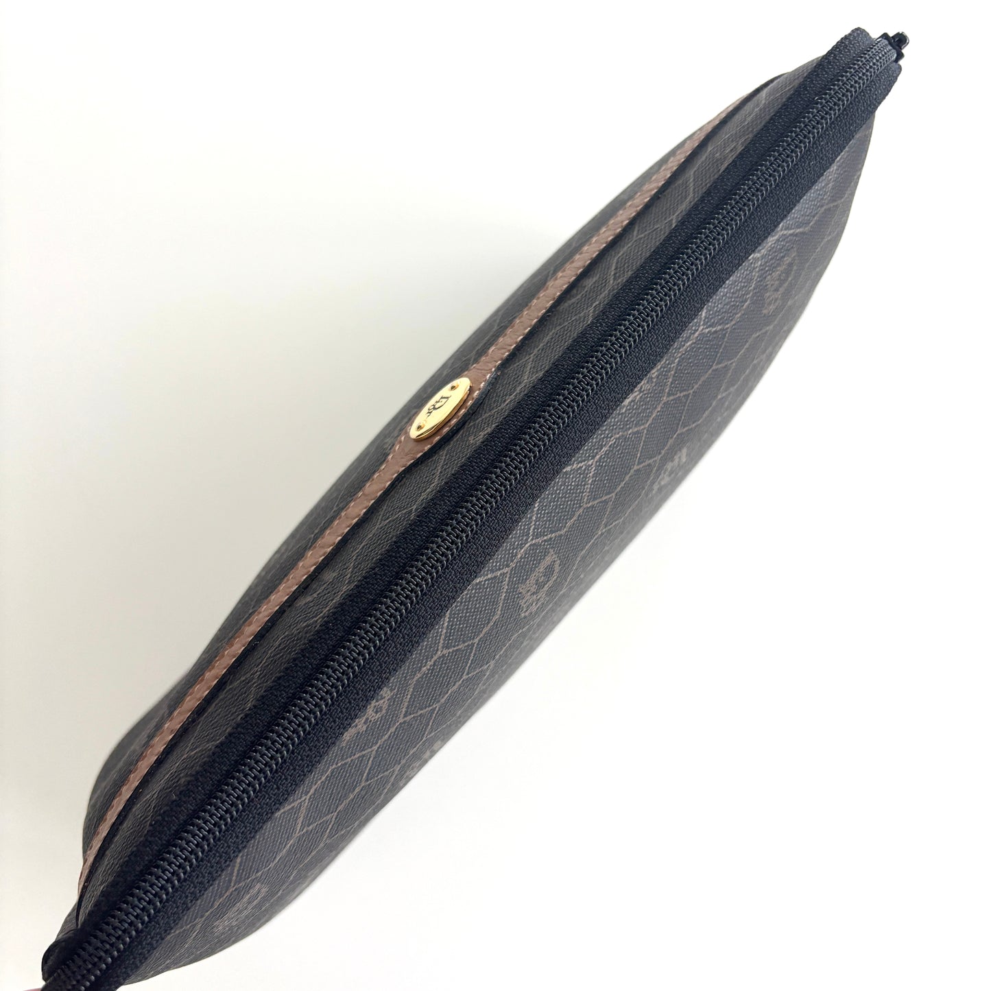 DIOR Honeycomb Canvas Pouch Brown